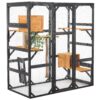 Outdoor Cat House, Diy Cat Enclosure With Double Enter Doors - Black Brown - Image 11