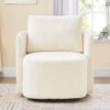 360° Swivel Chair With Upholstered Curved Design - Beige - Image 2