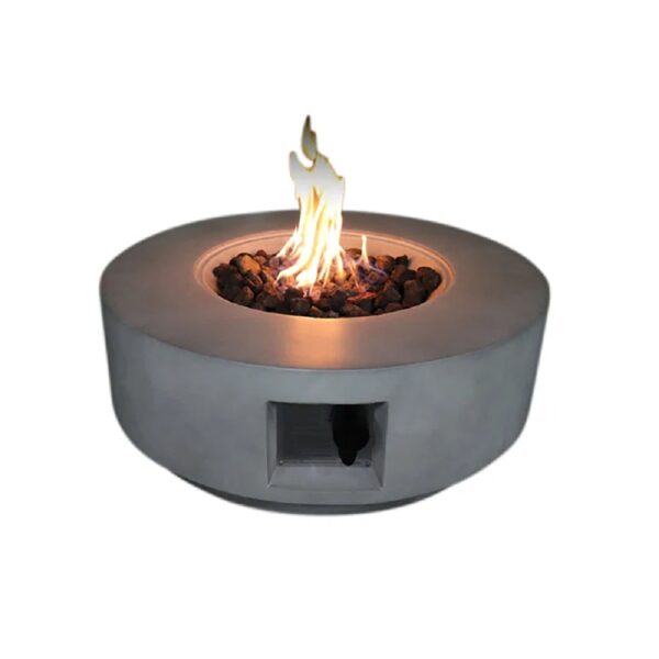 Reinforced - Propane / Gas Outdoor Fire Pit Table With Lid - Gray / White