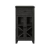 Classic Glass Door Bar Cabinet With Bottle Storage - Graphite - Image 2