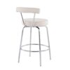 Rhonda - Contemporary Counter Stool (Set of 2) - Chrome / Cream - Image 4