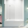 Frameless Folding Pivot Bathtub Door With Clear Tempered Glass - Chrome - Image 2