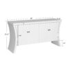 Refined Industrial 4 Door Credenza With Wooden Arc Legs & Bronze Clasps, Advanced Storage Design - White - Image 3