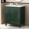 Vintage Style 30" Bathroom Vanity With Sink, Multi Functional Storage - Dark Green - Image 3