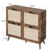 4 Door Shoe Rack, Freestanding Modern Shoe Storage Cabinet, For Entryway - Burly Wood - Image 3