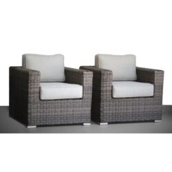 Comfort - Ready Patio Chair With Cushions Ideal For Outdoor Relaxation - Espresso / Gray