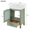 Bathroom Vanity With Ceramic Sink And Ample Storage, Ideal For Small Bathrooms - Green - Image 11