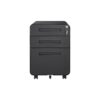 3 Drawer Mobile File Cabinet Under Desk Office, Simple Style Versatile Storage Cabinet For Legal / Letter / A4 Files, 5 Wheel Design Anti-Tilting Cold Rolled Steel Waterproof Moisture-Proof - Black - Image 17