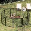 12 Panels Heavy Duty Metal Playpen With Door, Dog Fence Pet Exercise Pen For Outdoor - Black - Image 21