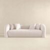 Mason - Mid-Century Modern Luxury Tight Back Curvy Couch - White - Image 2