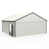 Double Garage Metal Shed With Side Entry Door, Can Storage Power Tools, Motorized Machinery, Farm Equipment, Pick Up Truck - Cream - Image 6