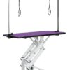 Hydraulic Pet Grooming Table With"H" Arm - Purple - Image 3