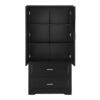 Tall Bathroom Storage Cabinet, Cabinet With 2 Doors And Drawers, Adjustable Shelf - Black - Image 17