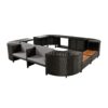 Spa Surround Spa Frame Quadrilateral Outdoor Rattan Sectional Sofa Set With Mini Sofa, Wooden Seats And Storage Spaces - Gray - Image 12