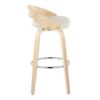 Cassis - Contemporary Fixed Height Barstool With Swivel With Round Footrest (Set of 2) - Natural / Cream - Image 3