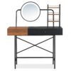 Makeup Vanity Desk With 3-Mode Lighted Mirror & Wireless Charging Station, Vanity Table With Drawer & 3 Open Shelves For Ample Storage Space, Dressing Table For Bedroom - Black - Image 6