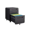 3 Drawer Mobile File Cabinet Under Desk Office, Simple Style Versatile Storage Cabinet For Legal / Letter / A4 Files, 5 Wheel Design Anti-Tilting Cold Rolled Steel Waterproof Moisture-Proof - Black - Image 15