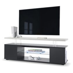 TV Stand For 60" TV LED Gaming Entertainment Center Media Storage Console Table With Large Side Cabinet For Living Room Black - Gray