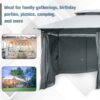 Outsunny - Patio Gazebo, Outdoor Gazebo Canopy Shelter With Curtains, Vented Roof, Steel Frame For Garden, Lawn, Backyard And Deck, - Sage Gray - Image 3