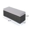 Enthrallia - Outdoor Wicker Bench With Cushion - Gray - Image 3