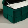 Upholstered Fabric Storage Ottoman Bench With Safety Hinge For Living Room & Bedroom - Green - Image 19