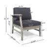 Perla - 5 Pieces Sofa Set - Dark Gray - Image 7