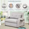 3 In 1 Pull Out Sofa Sleeper With Wing Table And USB Charge - Gray - Image 8