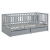 Twin Size Daybed With Fence Guardrails And 2 Drawers, Split Into Independent Floor Bed & Daybed - Gray - Image 12