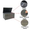 Outdoor Storage Box, 200 Gallon Wicker Patio Deck Boxes With Lid, Outdoor Cushion Storage For Kids Toys, Pillows, Towel - Gray - Image 11