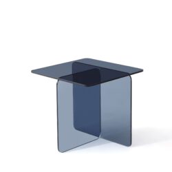 Tempered Glass Side Table, Multi Purpose Night Stand, Durable Transparent End Table - Smoke Gray