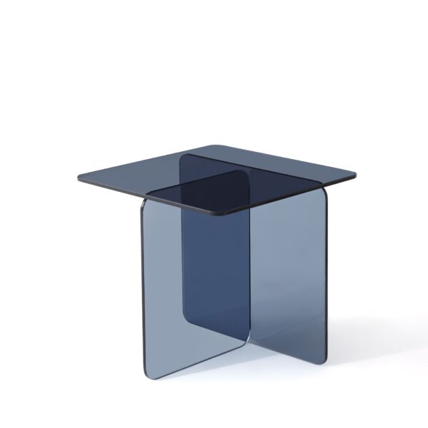 Tempered Glass Side Table, Multi Purpose Night Stand, Durable Transparent End Table - Smoke Gray