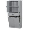 Stylish Bathroom Storage Cabinet With 2 Laundry Baskets - Gray - Image 17