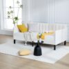 Elena - Twin Upholstered Daybed, Ribbed Tufted Backrest - Beige - Image 13