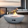 Outdoor Concrete Propane Gas Fire Pit Bowl - Antique White - Image 2