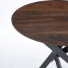 Dining Table With Cross Metal Leg And MDF Top, Modern Space Saving Kitchen Table For Living Room, Round Table - Black / Dark Walnut - Image 10