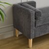 Storage Soft Bench With Armrests, Backrest And 2 Bolster Pillows For Living Room, Entryway And Bedroom - Charcoal - Image 9