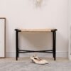Vanity Stools Handwoven Paper Rope Ottoman For Entryway Natural Footstool For Living Room - Natural - Image 9