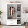 3 Door Wardrobe With 2 Drawers - White - Image 15