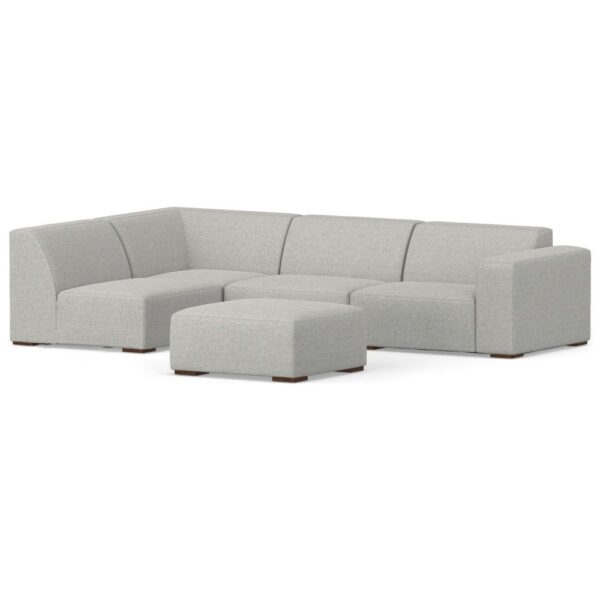 Rex - Left Sectional Sofa And Ottoman - Gray