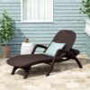 Polypropylene Resin Chaise Lounge With Hand Crafted Details - Dark Brown - Image 5
