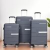 Hardshell Suitcase Double Spinner Wheels Pp Luggage Sets Lightweight Durable Suitcase With Tsa Lock, 3 Piece Set (20/24/28) - Gray - Image 2