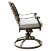 Outdoor Patio Aluminum Swivel Rocker Dining Chair With Cushion (Set of 2) - Cast Slate - Image 4