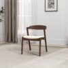 Dakota - Velvet Dining Chair (Set of 2) - Cream White / Dark Brown - Image 11