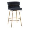 Cinch - Glam / Art Deco Fixed Height Counter Stool With Swivel With Round Footrest (Set of 2) - Gold / Black - Image 2