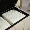 Upholstered Fabric Storage Ottoman Bench With Safety Hinge For Bedroom & Living Room - Beige - Image 17