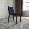 Laura - Linen Dining Chair (Set of 2) - Dark Blue / Dark Brown - Image 11