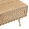 41.34" Rattan Coffee Table, Sliding Door For Storage, Solid Wood Legs, Modern Table For Living Room - Natural - Image 12