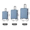 3 Piece Luggage Sets, Lightweight Suitcase With Two Hooks, Spinner Wheels, Tsa Lock, (20/24/28) - Blue - Image 3