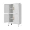 Metal Kitchen Storage Cabinet, Kitchen Pantry Storage Cabinet With Doors And Shelves, Storage Cabinet With Adjustable Leveling Foot For Kitchen, Living Room And Dining Room - White - Image 17