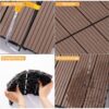 Wood Plastic Composite Deck Tiles (Set of 20), Sustainable Composite Decking Resist Rust, Water, Weather, Easy To Diy & Maintain, Ideal For Patios, Balconies, Rooftops - Coffee - Image 11